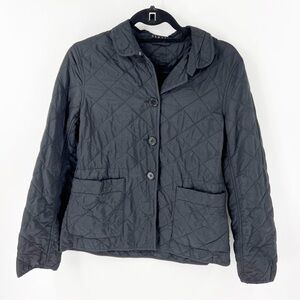 ✅ THEORY BLACK QUILTED SHORT JACKET WITH POCKETS SIZE LARGE